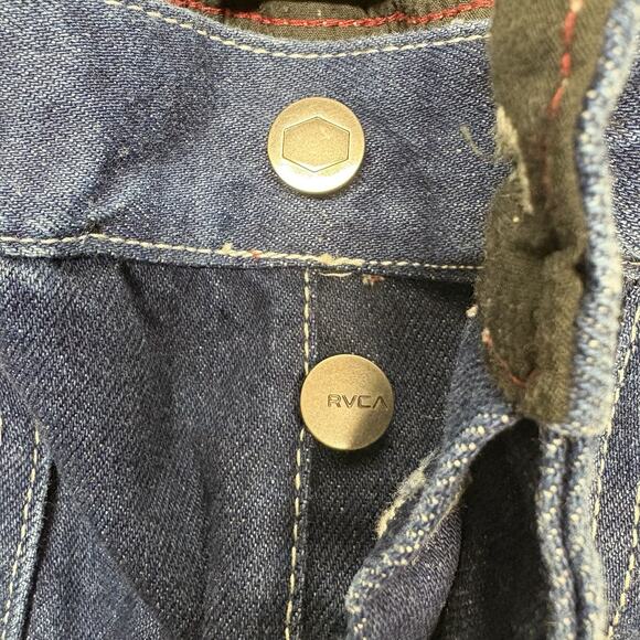 RVCA x Pac Sun Scrunchie High Waisted Jeans Blue Denim Pants Size XS Dark Indigo - Picture 7 of 15